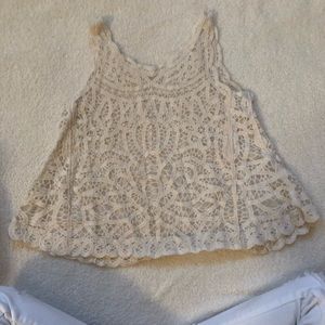 Flared Lace Tank Top